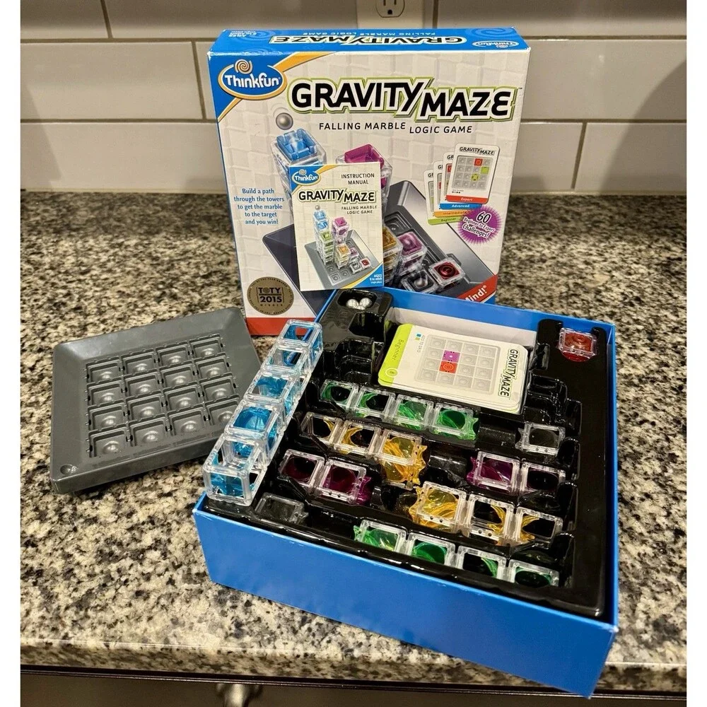 Gravity Maze Falling Marble Logic Game 2015 ThinkFun COMPLETE Board Game STEM VG